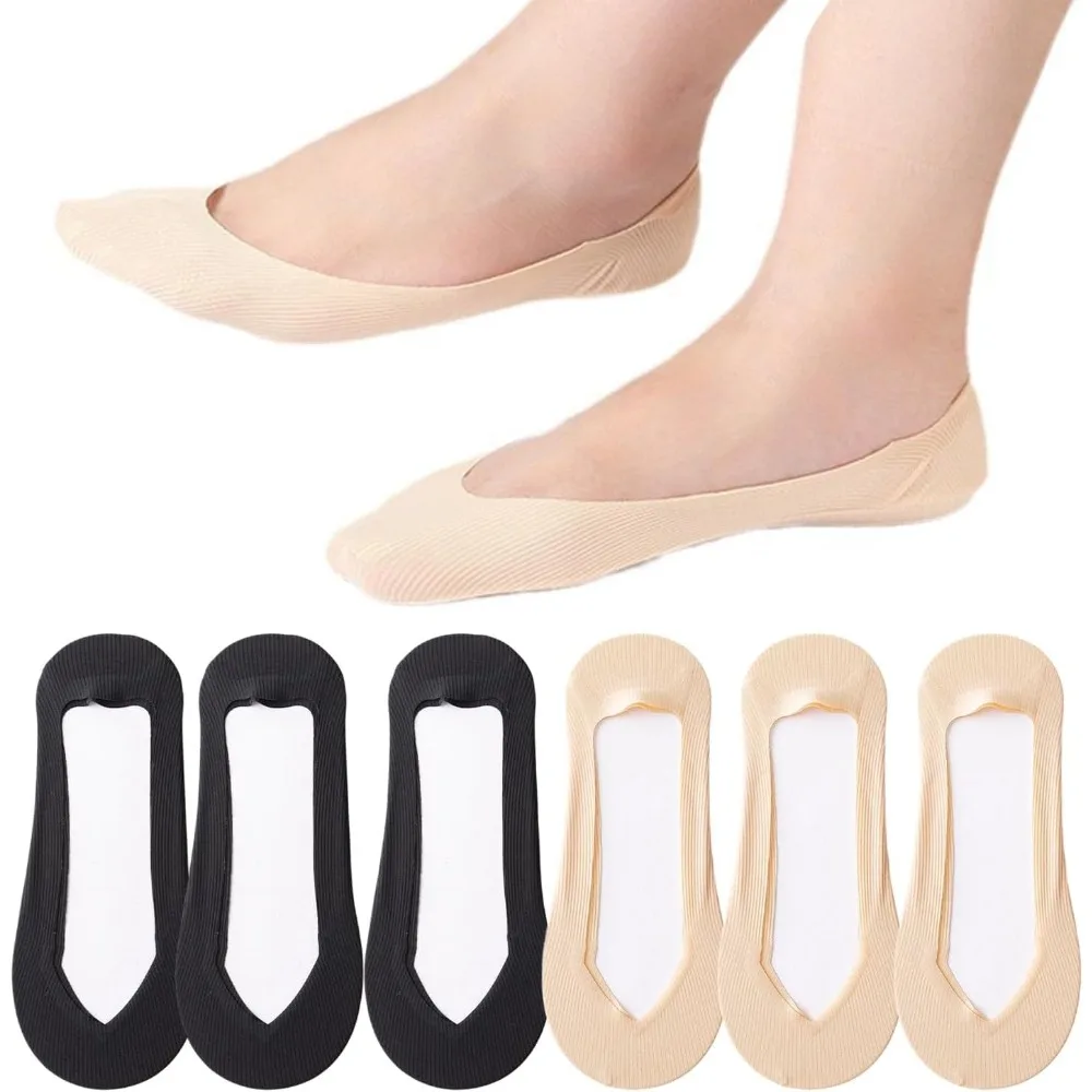 Invisibility Sock Loafer - 6 paar No Show-sokken voor dames,