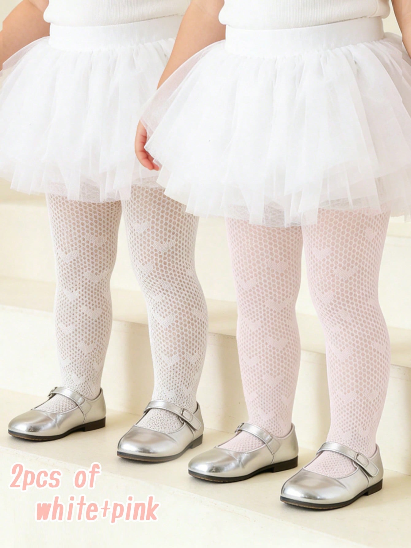 Tights Pantyhose Sheer - 2 Stuks Peuter Meisjes Hart Patroon