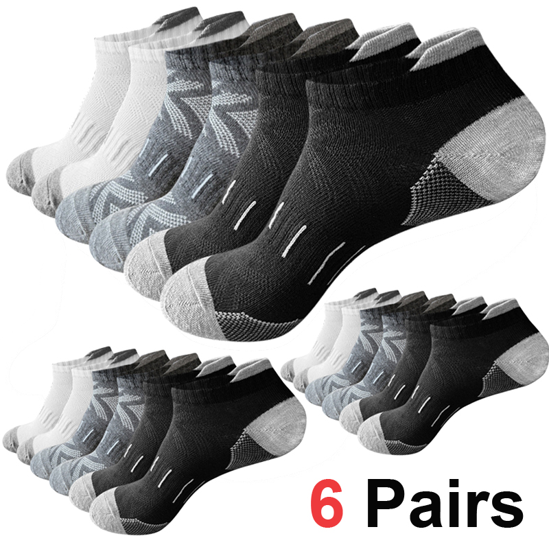 Ankle Sock Low Cut - 6/12 paar gevoerde atletische enkelsokken, ademend