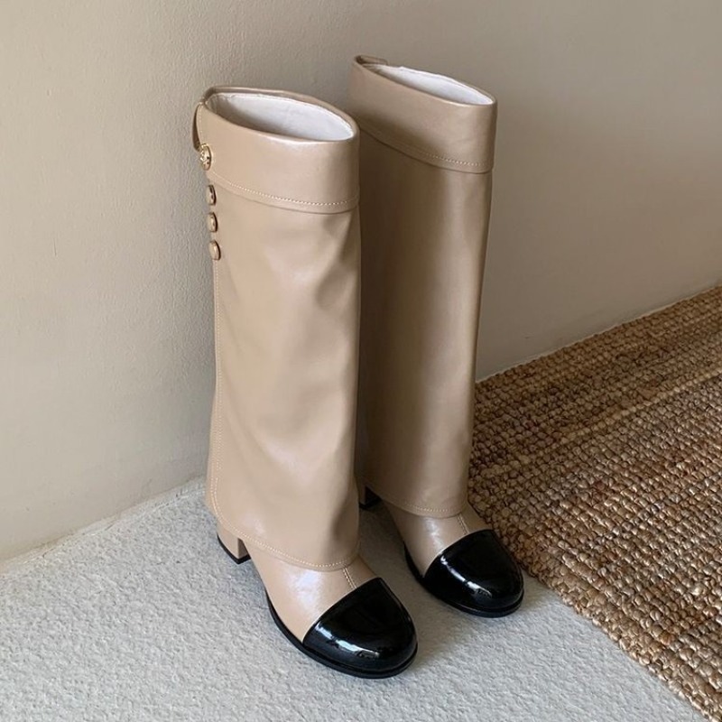 Elegante zwart-wit gesplitste  - Knee High Sock Women recensie en prijs