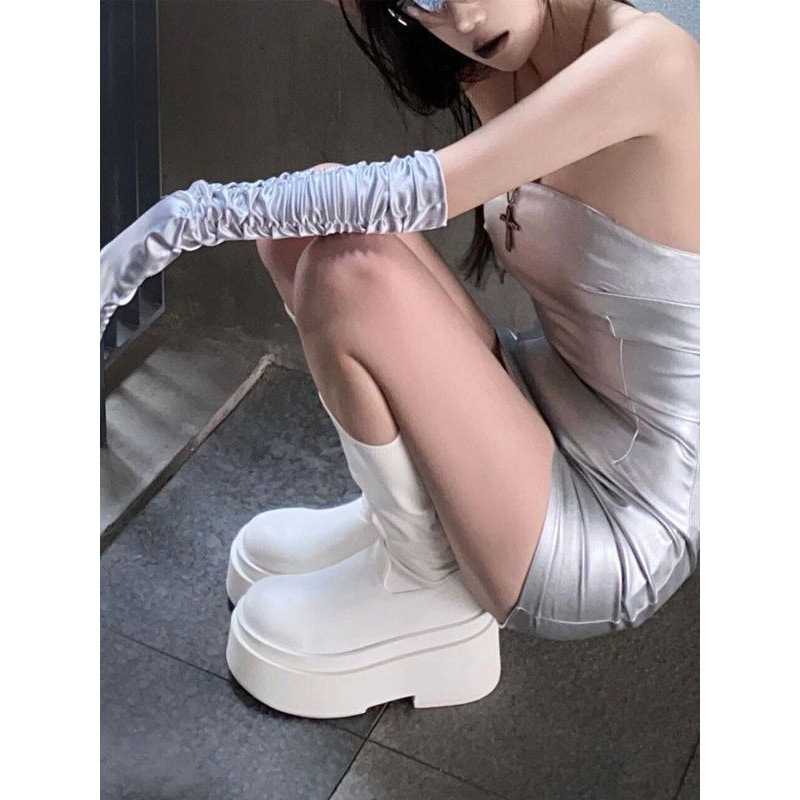 Lange buislaarzen met dikke zo - Knee High Sock Women recensie en prijs