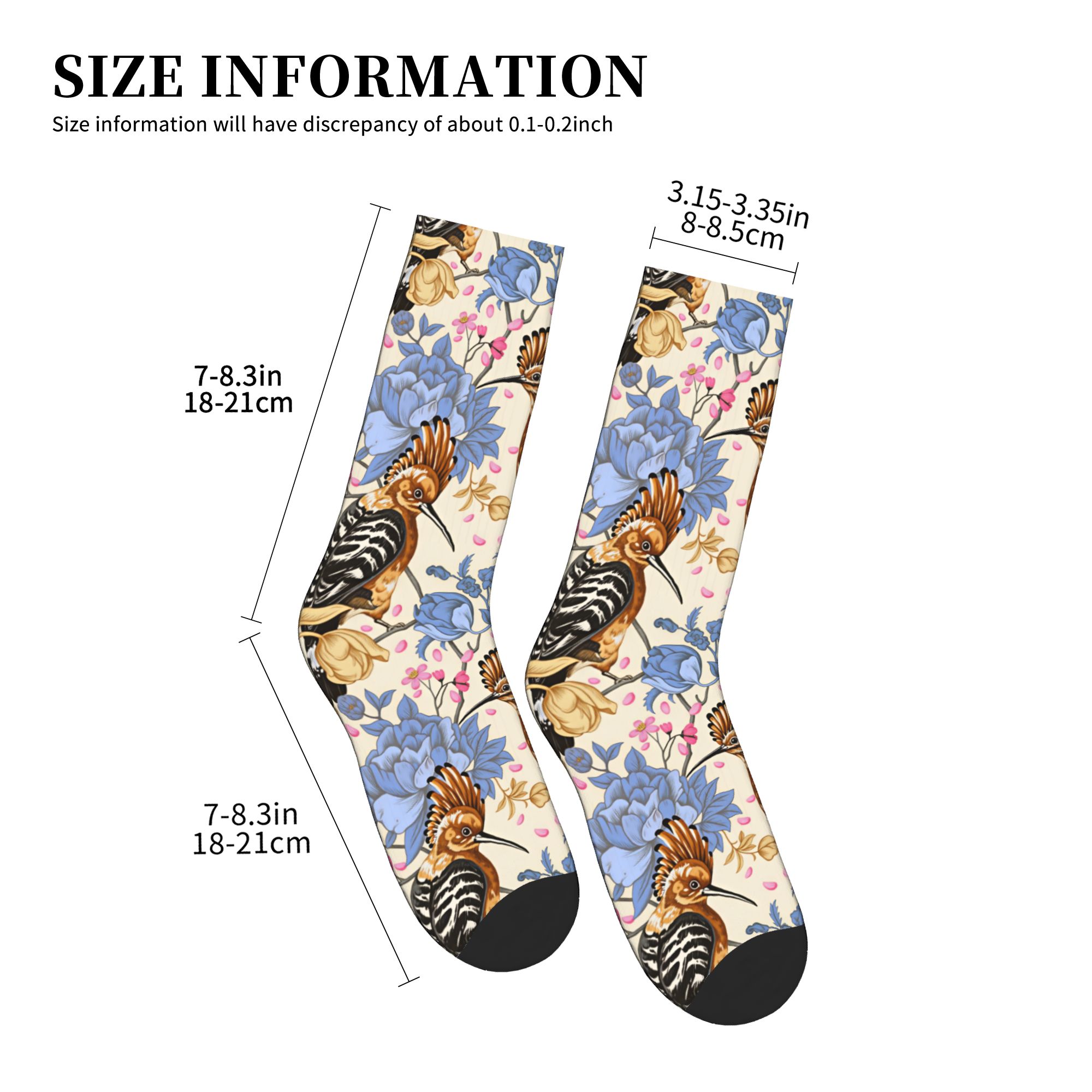 Hoopoe Bird Blue Peony Vintage - Dress Sock Men recensie en prijs